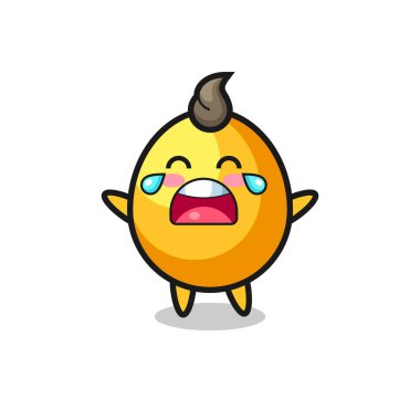 Ağlayan altın yumurta, şirin bebek, tişört, çıkartma, logo elementi için şirin tasarım.