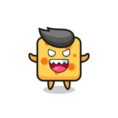 Peynir çizgi film karakterinin tembel jesti, tişört, etiket, logo elementi için şirin tasarım