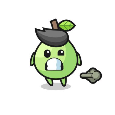 Guava çizgi filminin osuruğu, tişört, çıkartma, logo elementi için şirin tasarımı.