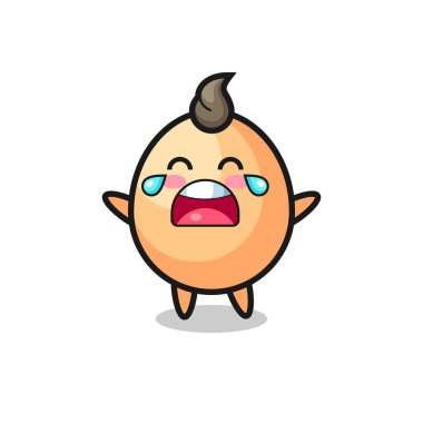 Ağlayan yumurta kadar tatlı bir bebek, tişört, çıkartma, logo elementi için şirin bir tasarım.