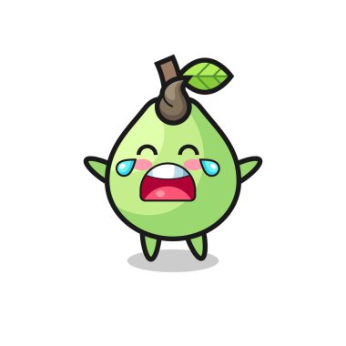 Ağlayan guava şirin bebek resmi, tişört, çıkartma, logo elementi için şirin tasarım