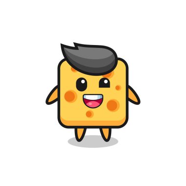 İki tatlı peynir karakteri, tişört, çıkartma ve logo elementi için şirin bir tasarım arasındaki tartışmanın gösterimi