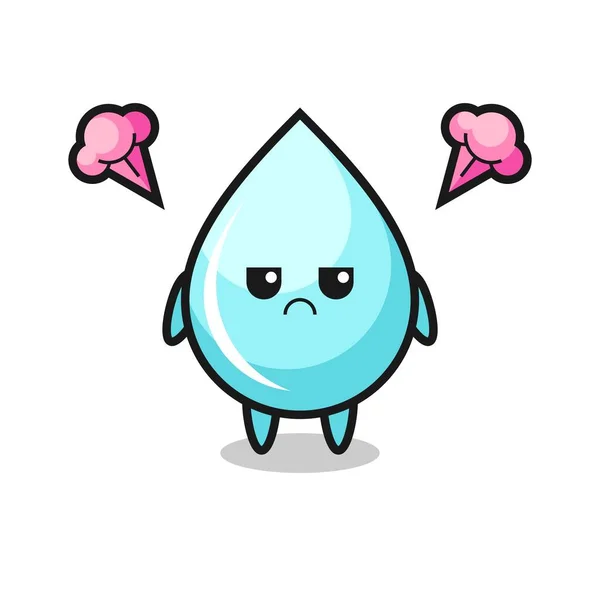 Expresión Molesta Del Lindo Personaje Dibujos Animados Gota Agua Lindo — Vector de stock