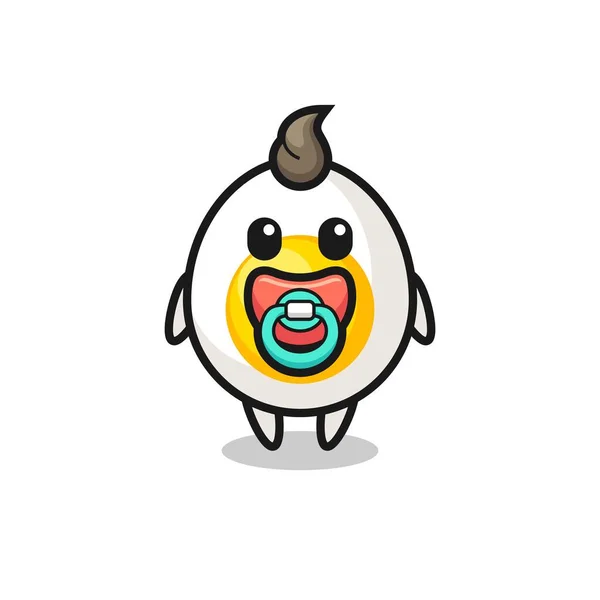 Cute Boiled Egg Grandpa Holding Stick Cute Style Design Shirt — Stock Vector