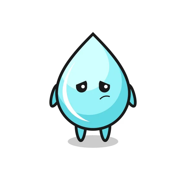 Gesto Perezoso Del Personaje Dibujos Animados Gota Agua Diseño Estilo — Vector de stock