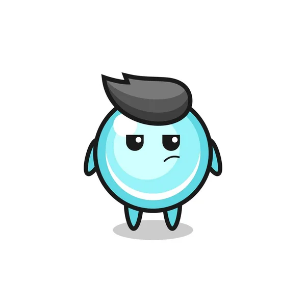 Lindo Personaje Burbuja Con Expresión Sospechosa Lindo Diseño Estilo Para — Vector de stock