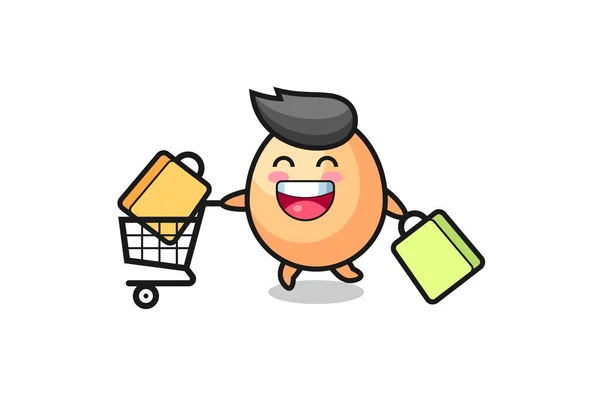 Black Friday Illustration Cute Egg Mascot Cute Style Design Shirt — Stock Vector