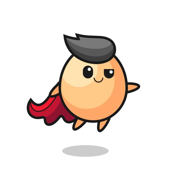 Lindo Personaje Superhéroe Huevo Está Volando Lindo Diseño Estilo Para — Vector de stock