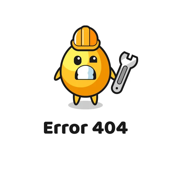 Error 404 Con Mascota Del Huevo Oro Lindo Diseño Estilo — Archivo Imágenes Vectoriales