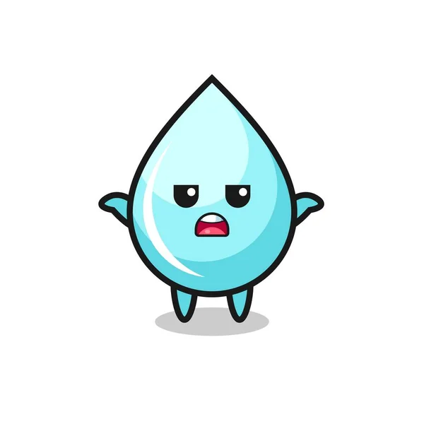 Carácter Mascota Gota Agua Diciendo Que Lindo Diseño Estilo Para — Vector de stock