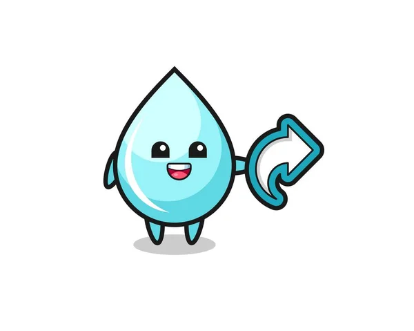 Lindo Agua Gota Celebrar Social Media Compartir Símbolo Lindo Diseño — Vector de stock