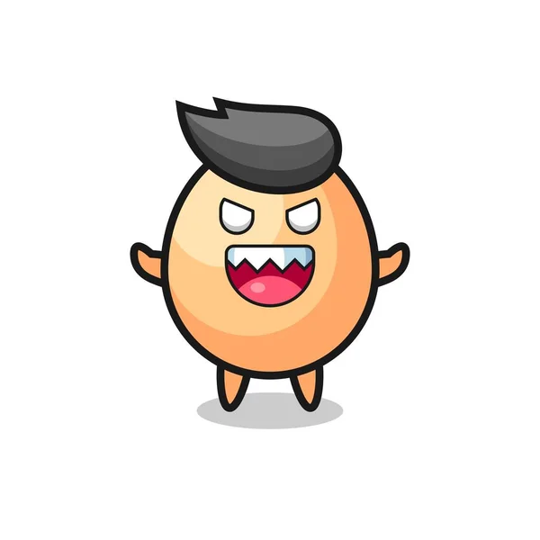 Illustration Evil Egg Mascot Character Cute Style Design Shirt Sticker — Stock Vector