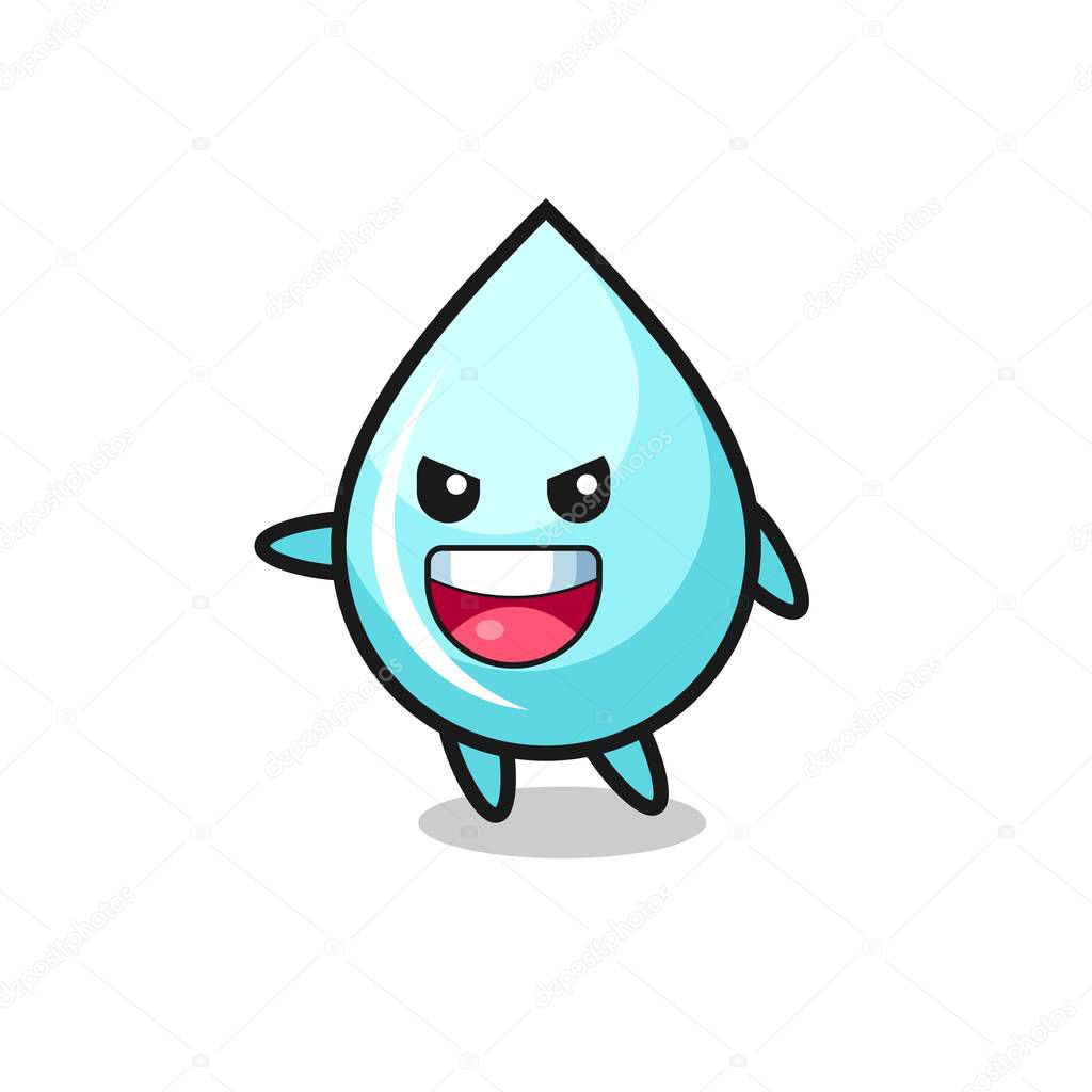 water drop cartoon with very excited pose , cute style design for t shirt, sticker, logo element