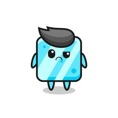 Tişört, çıkartma ve logo elementi için şirin bir tasarım olan buz küpünün maskotu.