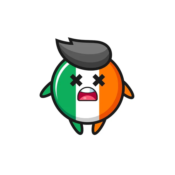 Personagem Mascote Crachá Bandeira Irlandesa Morto Design Estilo Bonito Para —  Vetores de Stock
