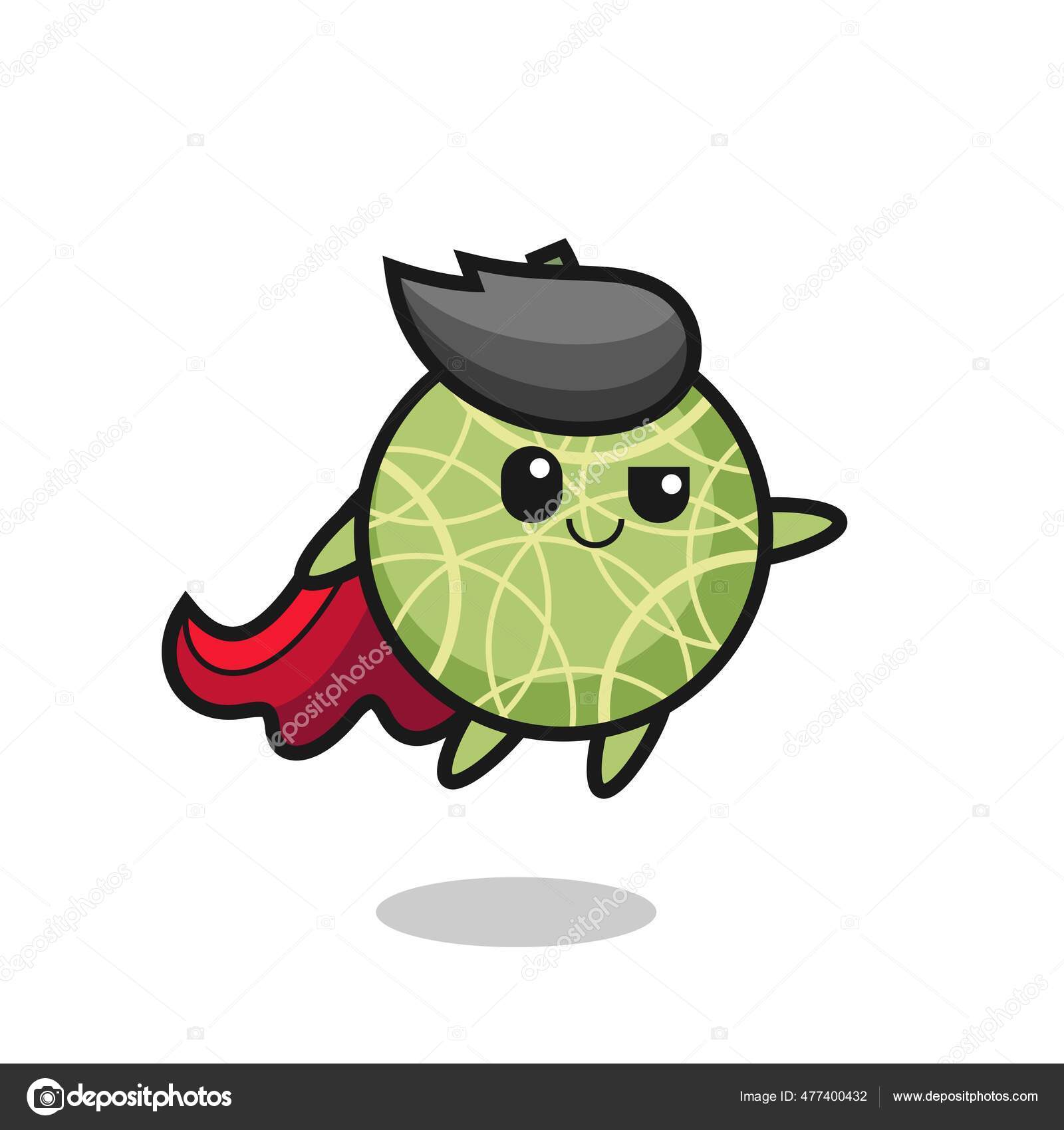 Karakter Pahlawan Super Buah Melon Lucu Terbang Desain Gaya Lucu Vektor  Stok oleh ©heriyusuf.rap@gmail.com 477400432, image size:1600x1700