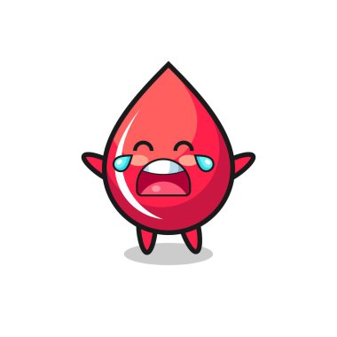 Ağlayan kan damlalarının güzel bir bebek, tişört, çıkartma ve logo için şirin bir tasarım.