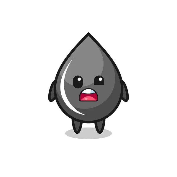 Visage Choqué Mascotte Mignonne Goutte Huile Conception Style Mignon Pour — Image vectorielle