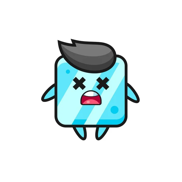 Personaje Mascota Del Cubo Hielo Muerto Lindo Diseño Estilo Para — Archivo Imágenes Vectoriales