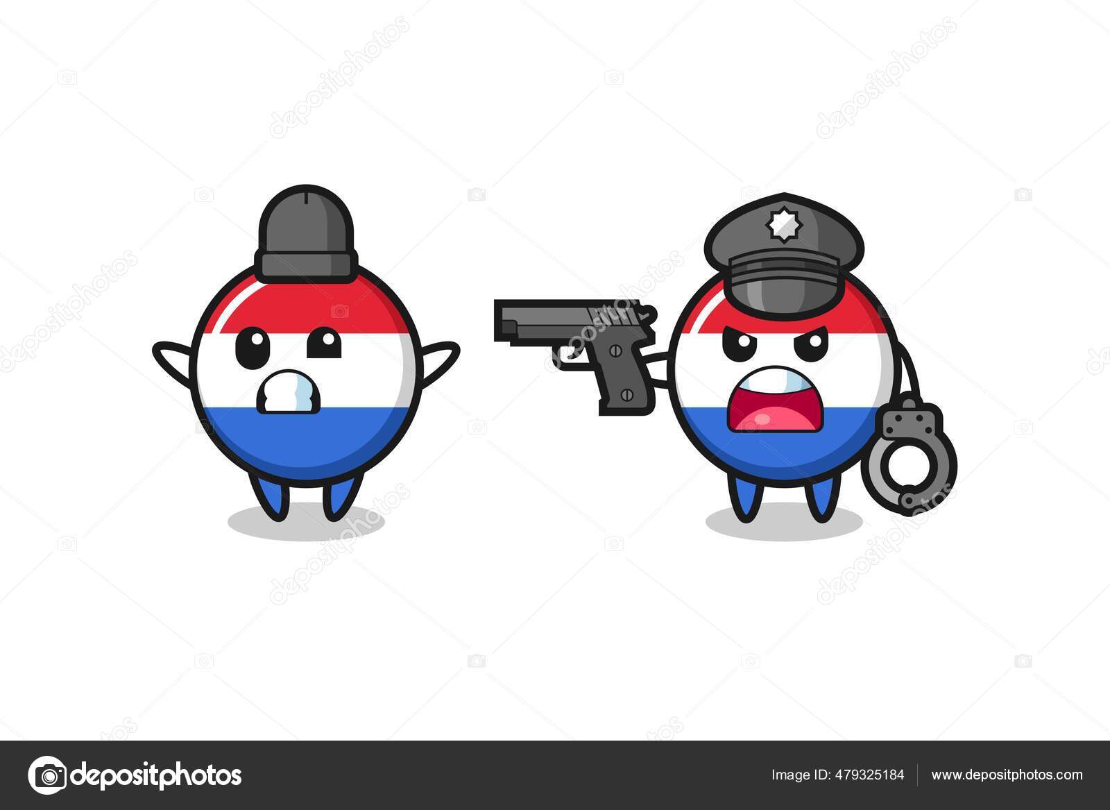 オランダ国旗バッジ強盗のイラスト 手を上げて 警察につかまえられたポーズtシャツ ステッカー ロゴ要素のためのかわいいスタイルデザイン ストックベクター C Heriyusuf Rap Gmail Com オランダ国旗バッジ強盗のイラスト 手を上げて 警察につかまえられたポーズtシャツ ステッカー ロゴ要素のためのかわいいスタイルデザイン ストックベクター C Heriyusuf Rap Gmail Com