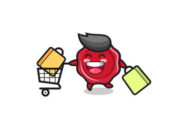 Kara Cuma illüstrasyonu, şirin balmumu maskotu tişört, çıkartma, logo elementi için şirin bir tasarım.