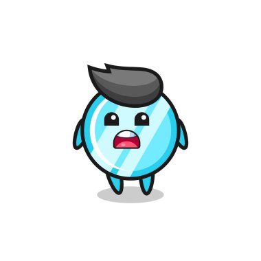 özür dileyen ifadeli ayna çizimi, t-shirt, etiket, logo ögesi için şirin tasarım, özür dilerim.