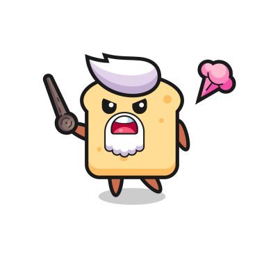 Şirin ekmek dedem sinirlenmeye başladı. Tişört, çıkartma ve logo için şirin bir tasarım.