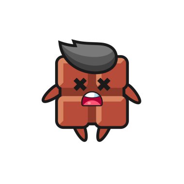 Ölü çikolata maskotu karakteri, tişört, çıkartma ve logo için şirin bir tasarım.