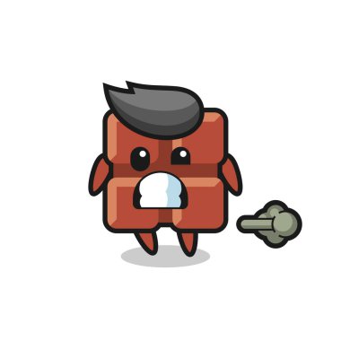 Osuruk yapan çikolata çizgi filminin çizimi, tişört, çıkartma, logo elementi için şirin bir tasarım.