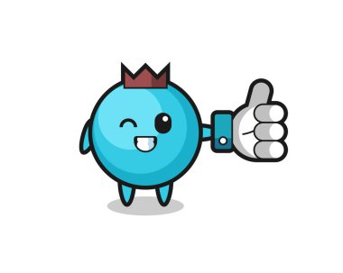 Sosyal medya sembolü olan şirin yabanmersini tişört, etiket, logo ögesi için şirin tasarım