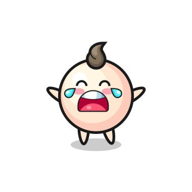 Ağlayan inci gibi şirin bir bebek, tişört, çıkartma, logo elementi için şirin bir tasarım.