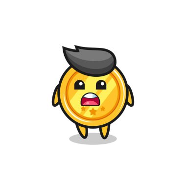 medal illustration with apologizing expression, saying I am sorry , cute style design for t shirt, sticker, logo element