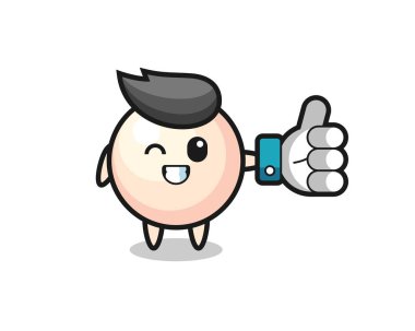 cute pearl with social media thumbs up symbol , cute style design for t shirt, sticker, logo element