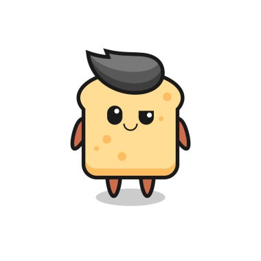 bread cartoon with an arrogant expression , cute style design for t shirt, sticker, logo element