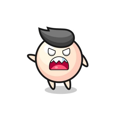 cute pearl cartoon in a very angry pose , cute style design for t shirt, sticker, logo element