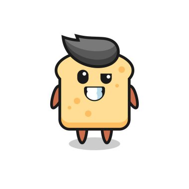 cute bread mascot with an optimistic face , cute style design for t shirt, sticker, logo element