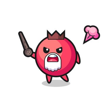 cute cranberry grandpa is getting angry , cute style design for t shirt, sticker, logo element