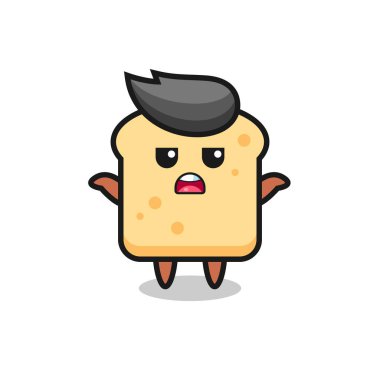 bread mascot character saying I do not know , cute style design for t shirt, sticker, logo element