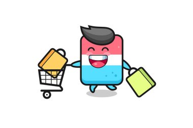 black Friday illustration with cute eraser mascot , cute style design for t shirt, sticker, logo element