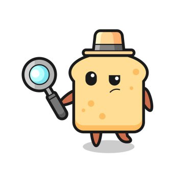 bread detective character is analyzing a case , cute style design for t shirt, sticker, logo element