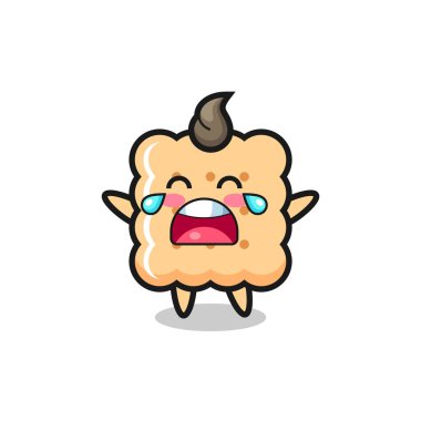the illustration of crying cracker cute baby , cute style design for t shirt, sticker, logo element