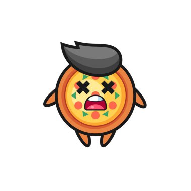 the dead pizza mascot character , cute style design for t shirt, sticker, logo element