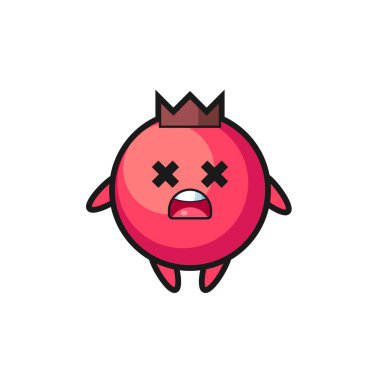 the dead cranberry mascot character , cute style design for t shirt, sticker, logo element