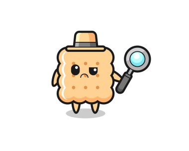 the mascot of cute cracker as a detective , cute style design for t shirt, sticker, logo element