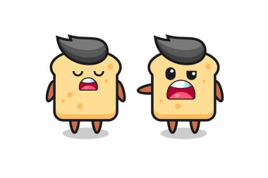 illustration of the argue between two cute bread characters , cute style design for t shirt, sticker, logo element