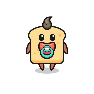 baby bread cartoon character with pacifier , cute style design for t shirt, sticker, logo element