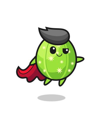 cute cactus superhero character is flying , cute style design for t shirt, sticker, logo element