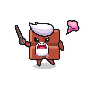 cute chocolate bar grandpa is getting angry , cute style design for t shirt, sticker, logo element