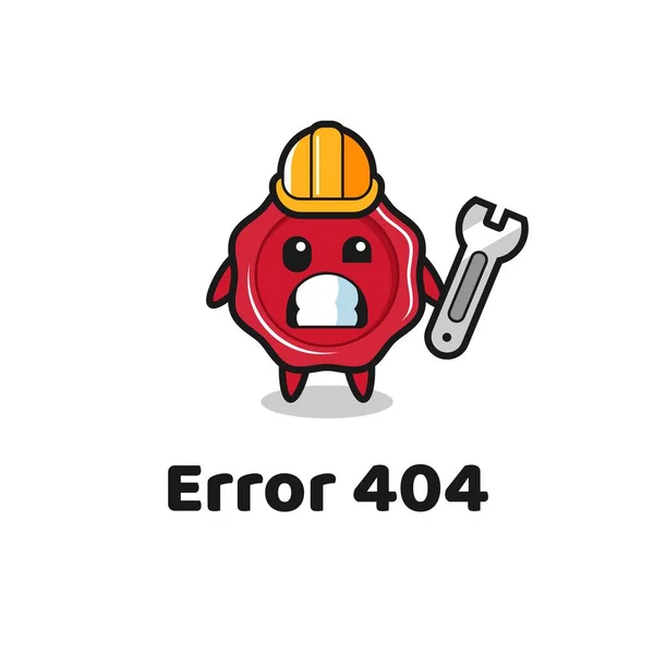 Erreur 404 Avec Mascotte Mignonne Cire Étanchéité Conception Style Mignon — Image vectorielle