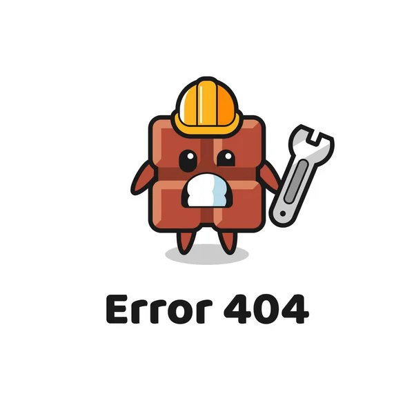 Fehler 404 Mit Dem Niedlichen Schokoriegel Maskottchen Niedlichem Design Für — Stockvektor